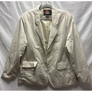 TOTES Women's XL Tan Beige Solid Long Sleeve Rain Blazer Jacket Water Resist